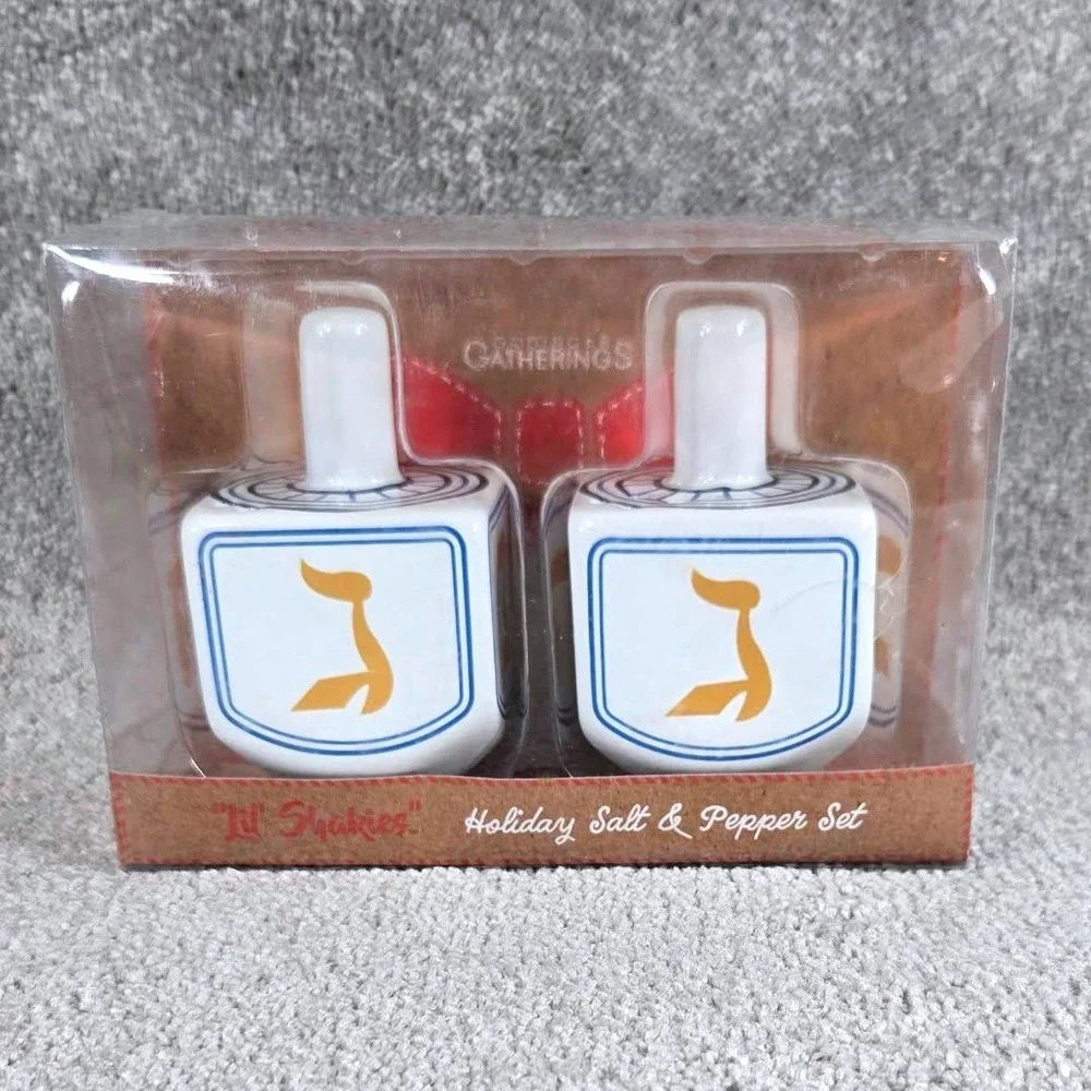 Godinger‎ Gatherings Lil Shakies Holiday Salt Pepper Shaker Set Hanukkah